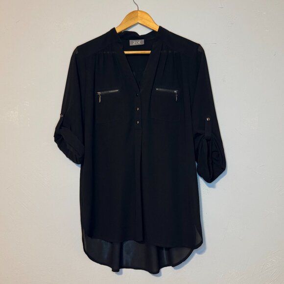 Zoë Black Sheer Blouse - Picture 6 of 6